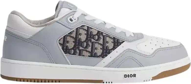 Dior B27 Uptown Low-Top Sneaker — Gray White Smooth Calfskin