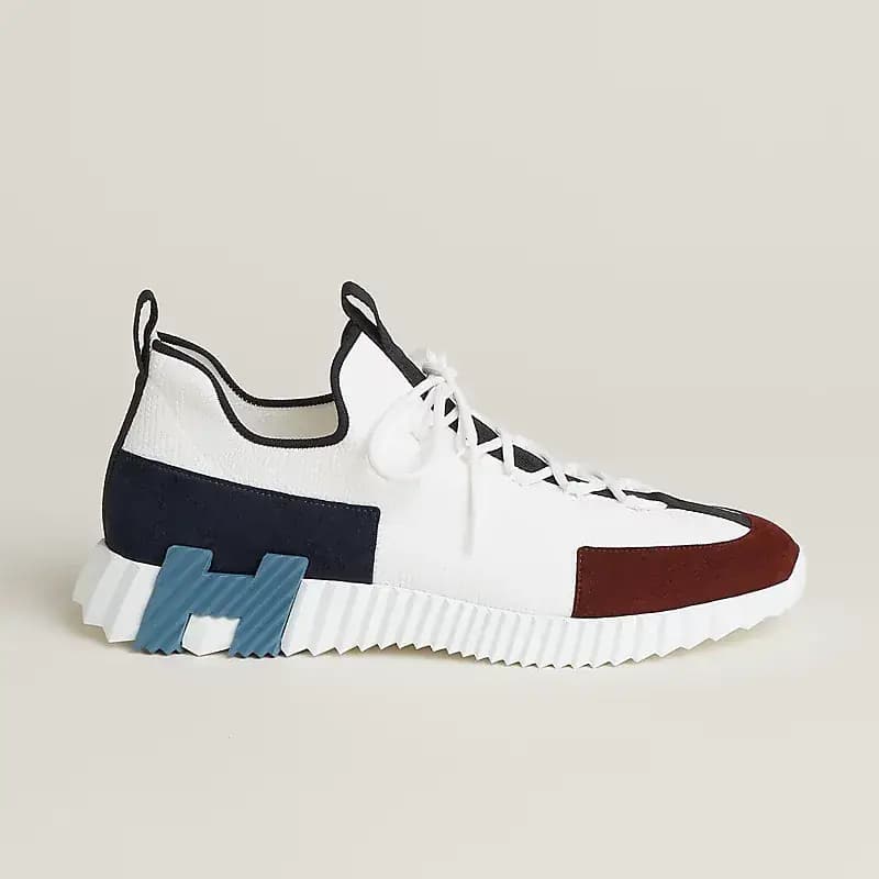 Hermès Lift Slip-On Sneakers — Blanc Bleu Bordeaux