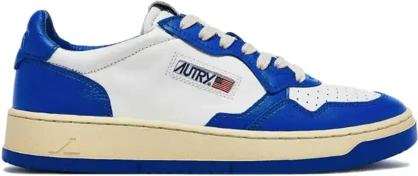 Autry Medalist Leather Low Azure — White