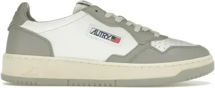 Autry Medalist Leather Low — Grey White