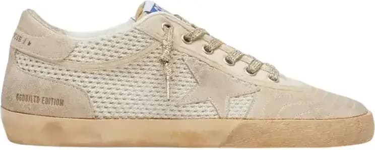 Golden Goose Golden Goose — White Beige Super-Star Lab Mesh Suede