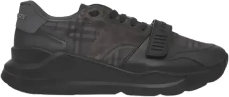 Burberry Ramsey Check Low-Top Sneakers Dark — Charcoal