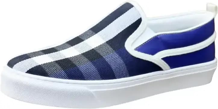 Burberry Slip-On Sneakers — Blue Check Pattern