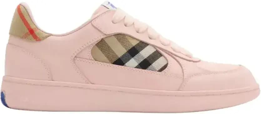 Burberry Leather and Check Terrace Sneakers​ — Pink