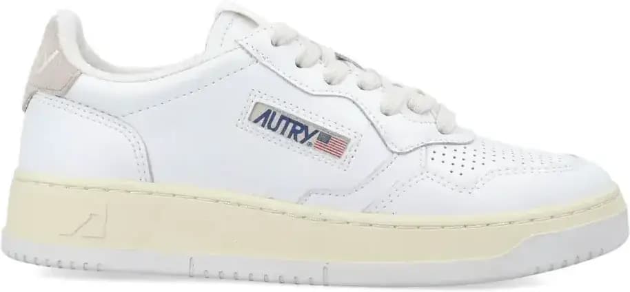 Autry Medalist Leather Low — White Ivory