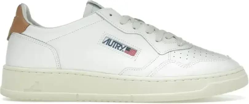 Autry Medalist Leather Low — White Sandstorm