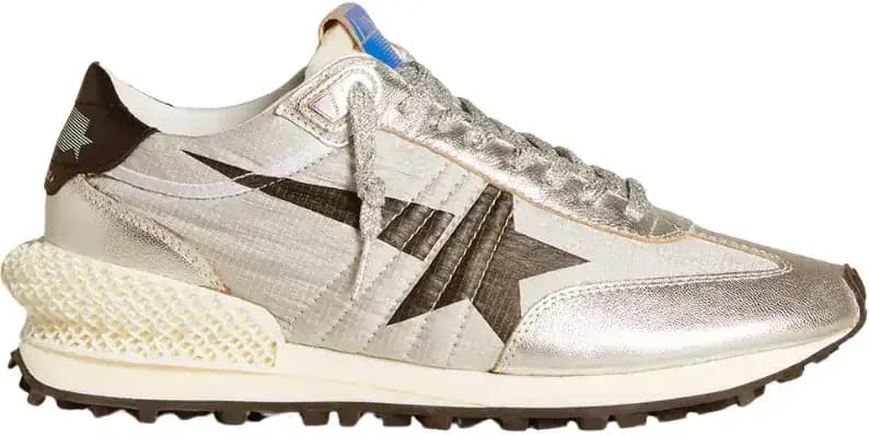 Golden Goose Marathon — Silver Ripstop Nylon Upper Black Star