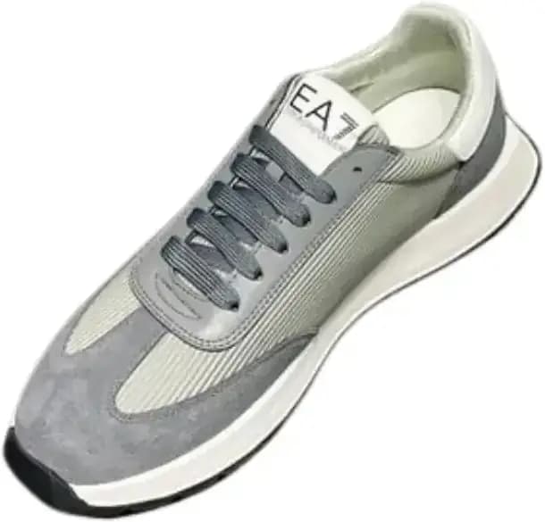 Armani Emporio EA7 Sneaker Mesh Panelling — White Gray