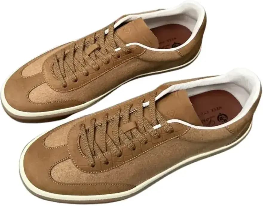 Loro Piana Tennis Walk Sneakers — Beige Tan