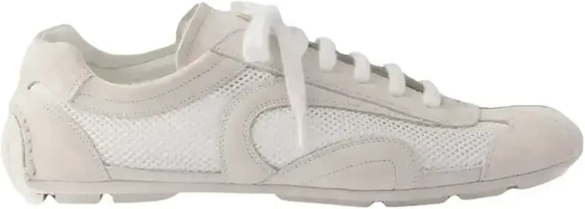 Prada Montecarlo Re-Edition 2005 Suede Sneakers — White Grey