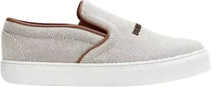 Burberry Canvas Leather Slip-On Sneakers Light — Beige