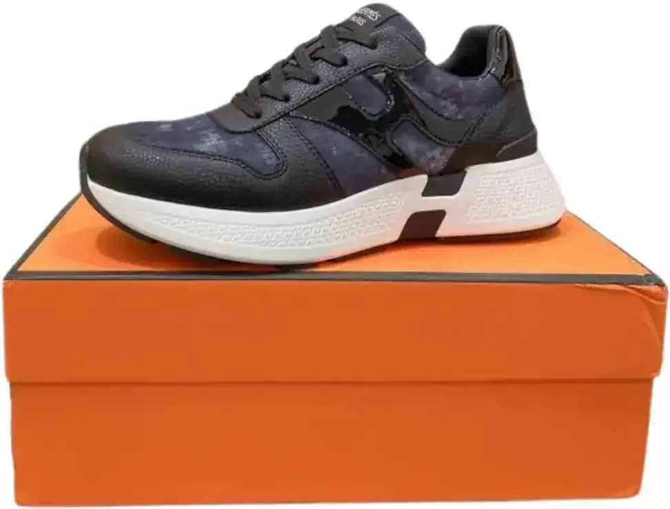 Hermès Athlete Sneakers — Black Blue Camouflage