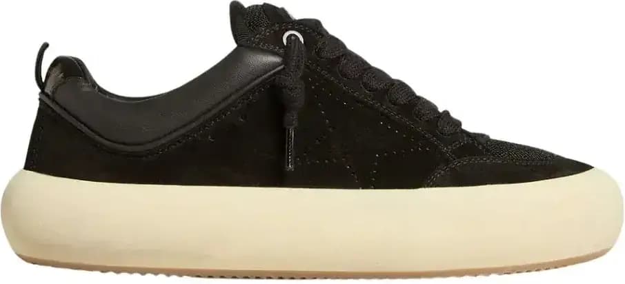 Golden Goose Space-Star Cube — Black Suede Perforated Star