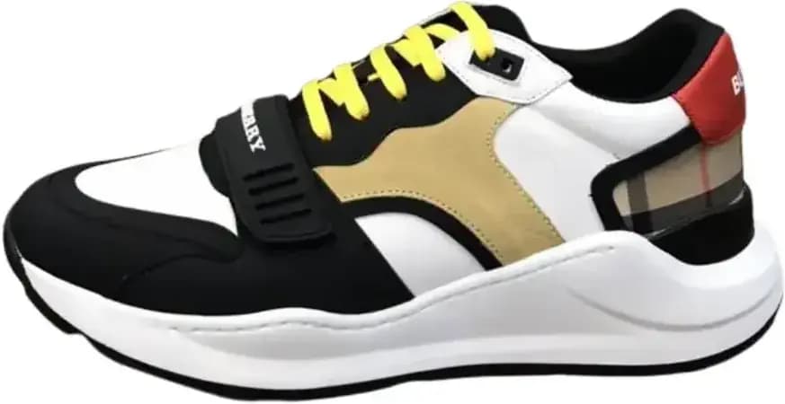 Burberry Ramsey Nylon Suede Check Sneakers