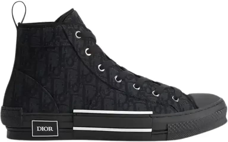 Dior B23 League High-Top Sneaker — Black Oblique Jacquard