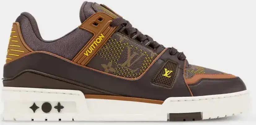 Louis Vuitton LV Trainer Sneaker Perforated Grained Calf Leather — Yellow
