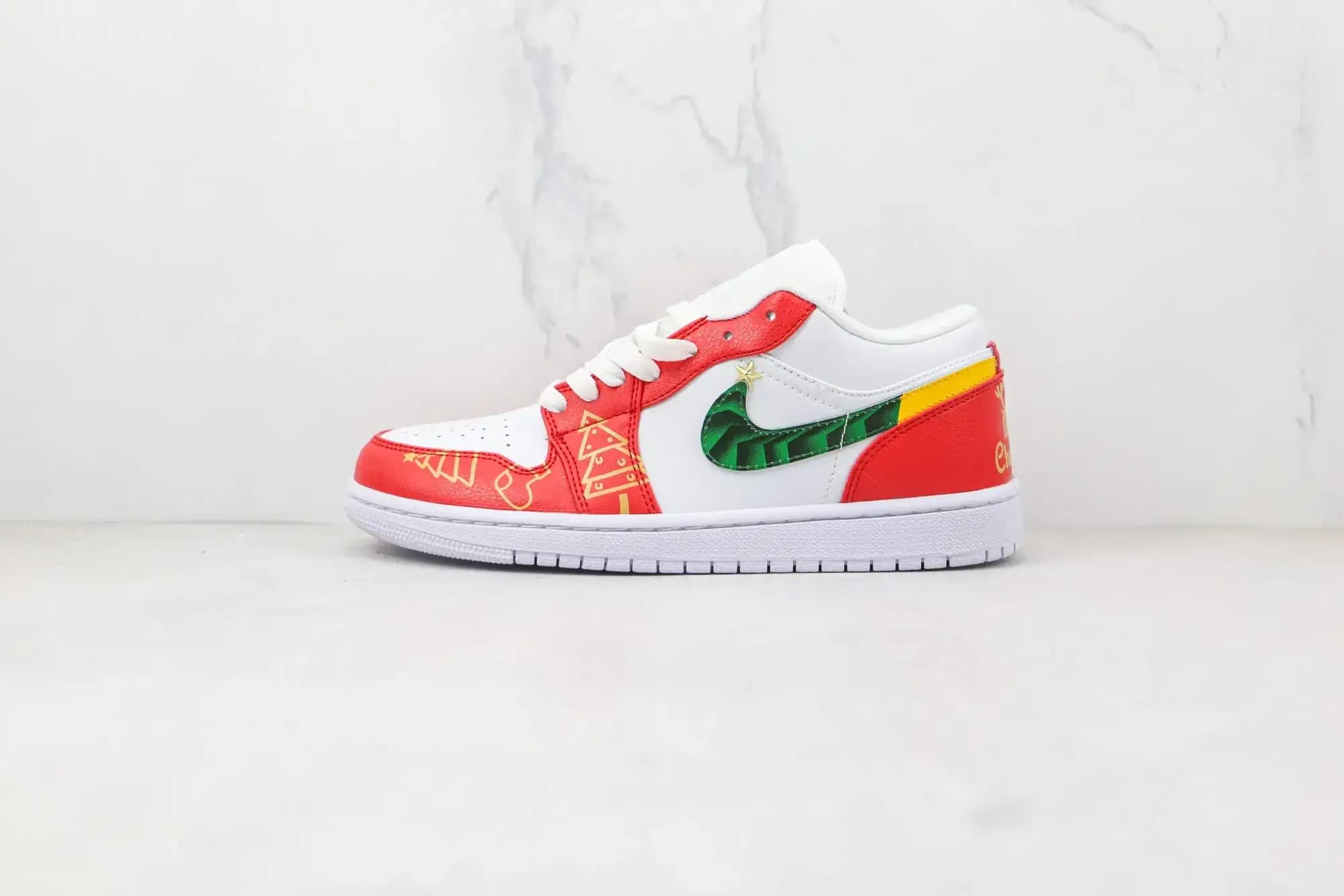 Jordan NIKE AJ1 Air Jordan 1 low Christmas — White Red