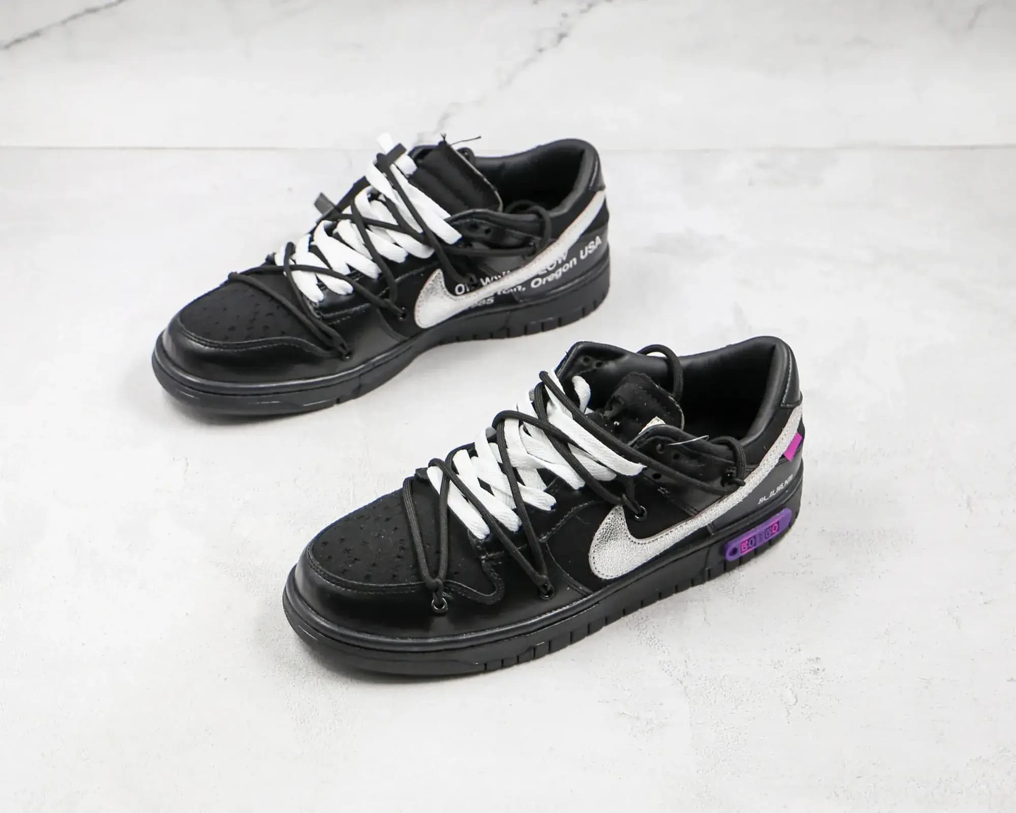 Nike Off-White x Nike Dunk Low 50 — Black Silver