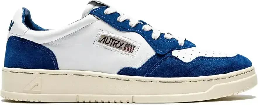 Autry Open Leather Low — White Academy Blue