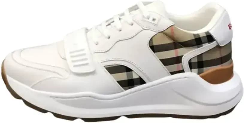 Burberry Check and Leather Sneakers
