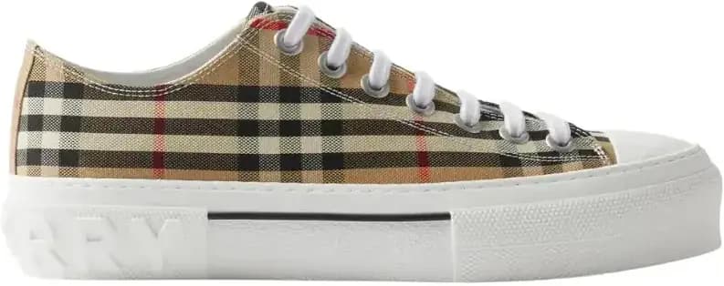 Burberry Check Sneakers — Beige