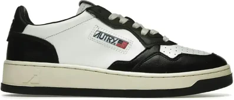 Autry Medalist Leather Low — Black White