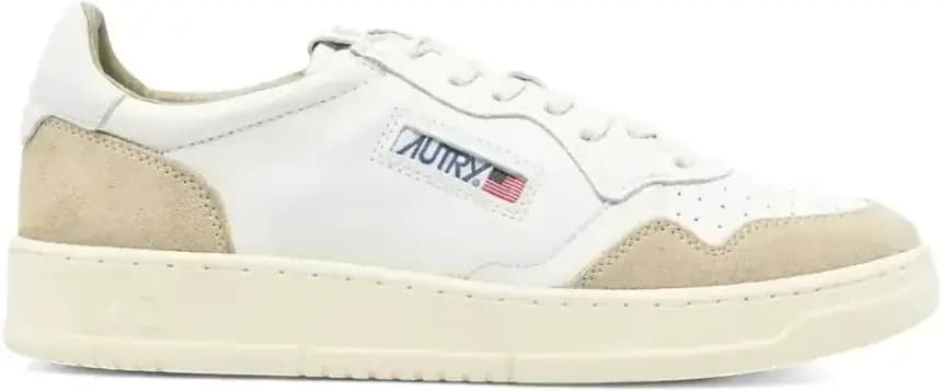 Autry Medalist Leather Low — White Sponge
