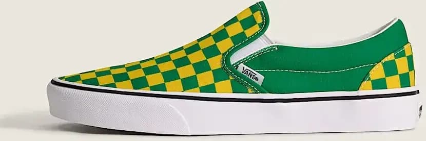 Vans Classic Slip-On Checkerboard Shoe — Yellow