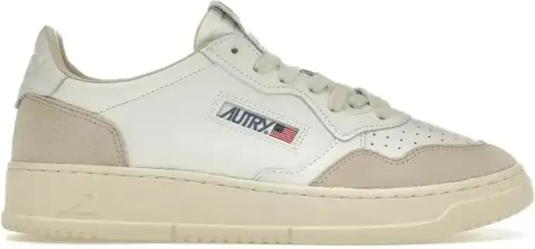 Autry Medalist — White Beige Suede