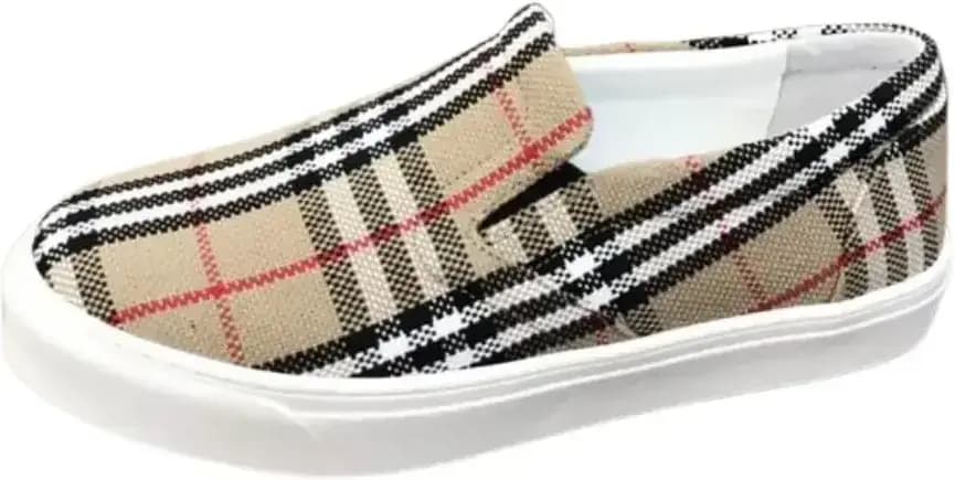 Burberry Thompson Check Cotton Slip-On Sneakers Archive — Beige