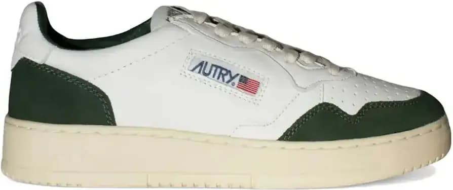Autry Medalist Leather Low — White Bottle Green