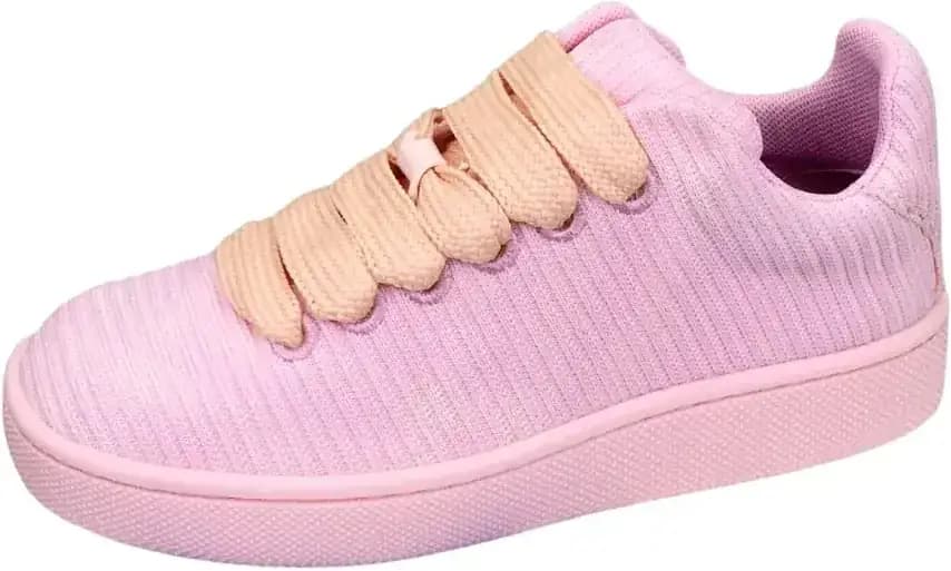 Burberry Check Knit Low Top Sneakers — Pink