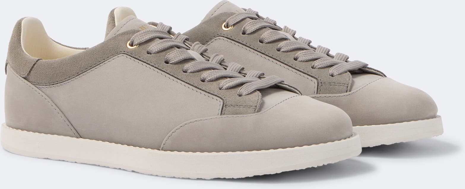 Brunello Cucinelli Low-Top aus Leder mit Veloursleder