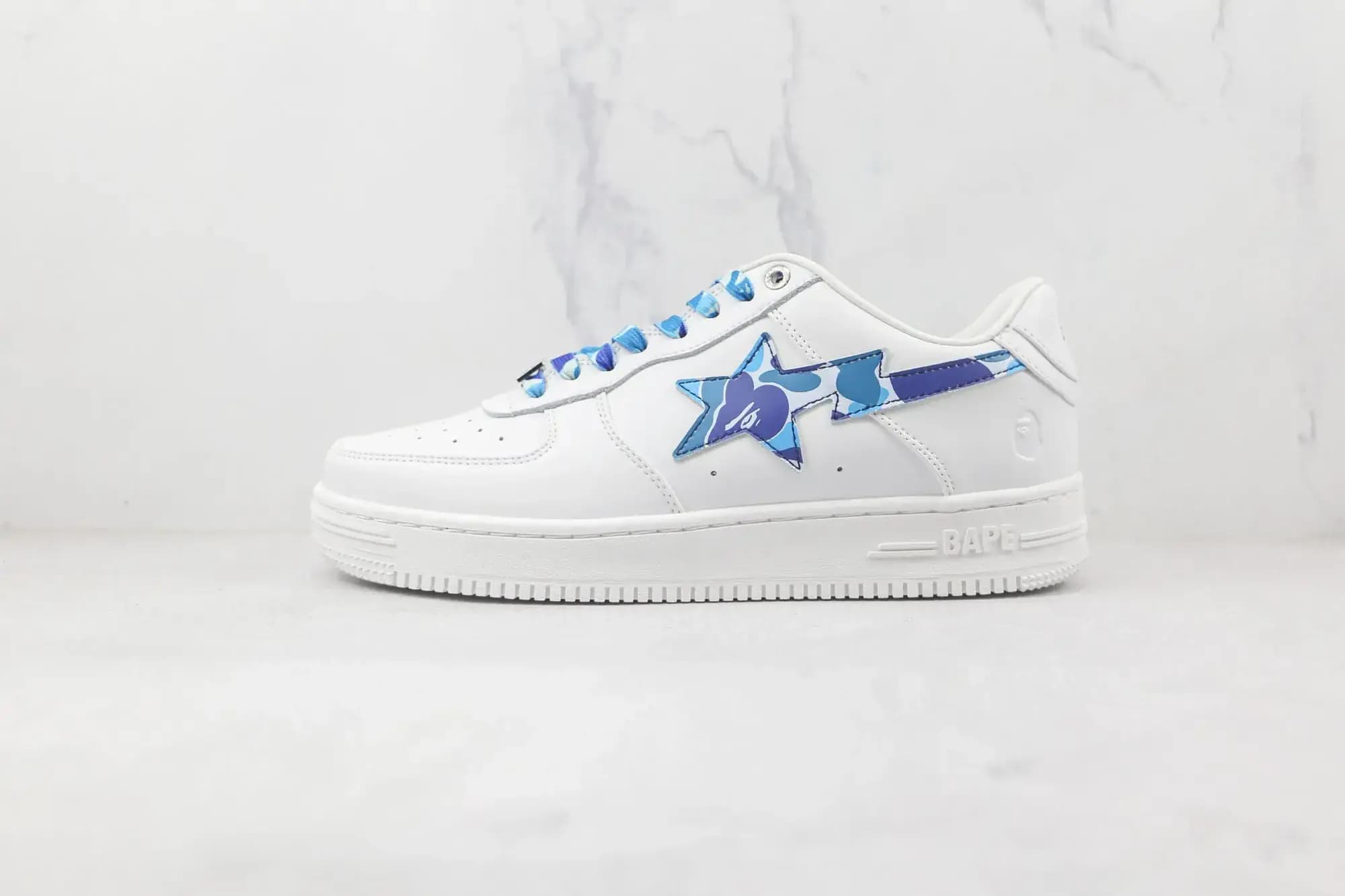 BAPE A Bathing Ape Bape Sta Low — White ABC Camo Blue