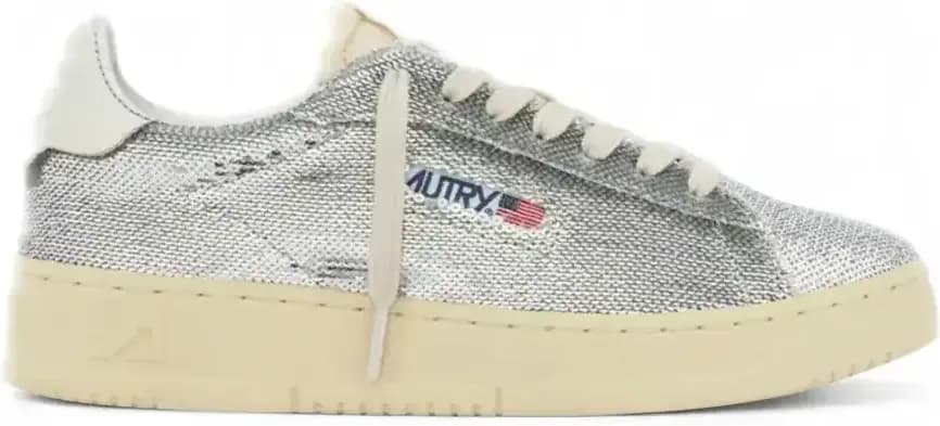 Autry Dallas Low Sparkling — Silver White Sequins