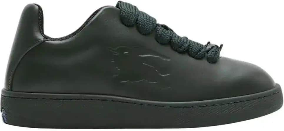 Burberry Box Leather Sneakers Debossed Equestrian Knight — Black