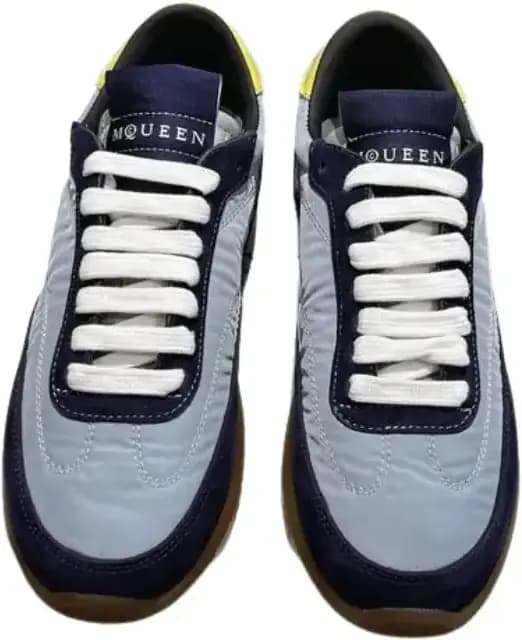 Alexander McQueen Men s Ec1 Low-Top Sneakers — Blue Navy Yellow