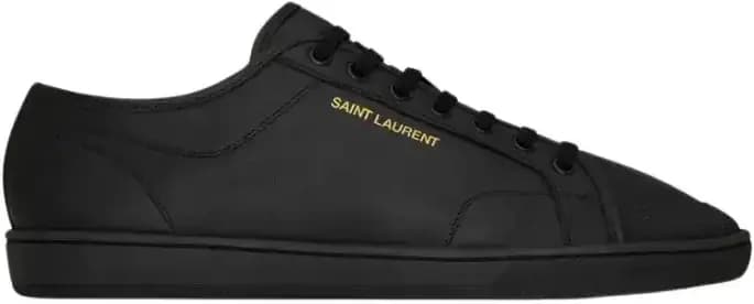 Saint Laurent Ysl Gym Sneakers Smooth Leather — Black