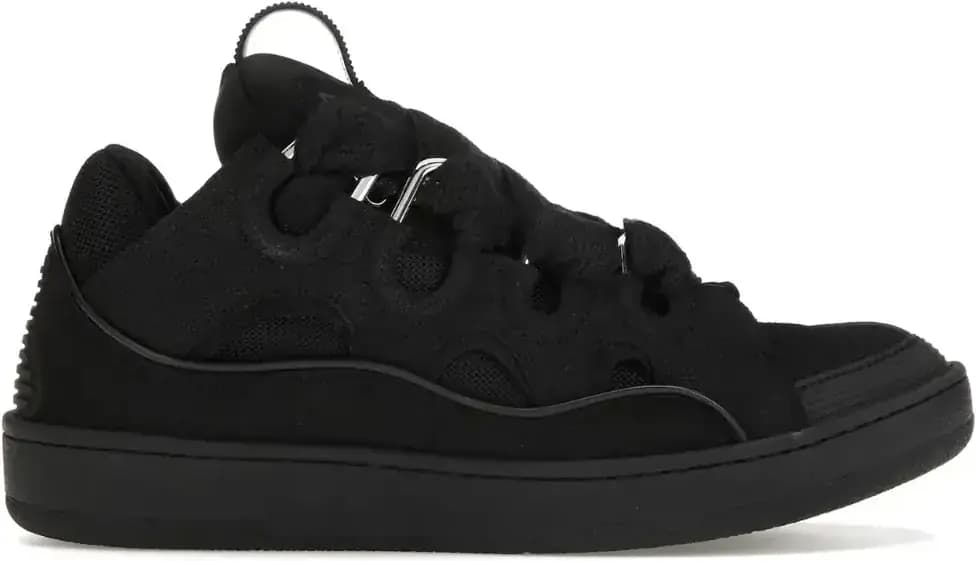 Lanvin Curb Leather Sneakers — Triple Black