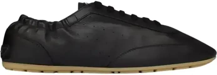Saint Laurent Ysl Lewis Sneakers Grained Leather — Black