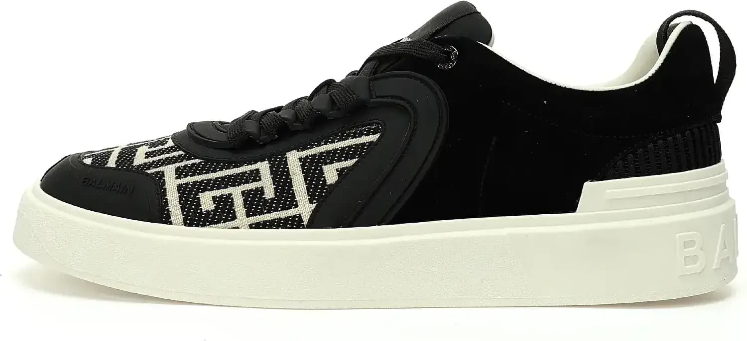 Balmain B-Court Flip Low Sneakers — Black