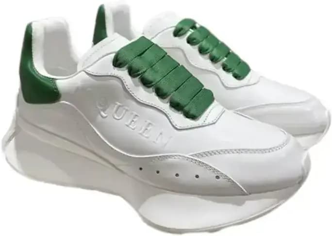 Alexander McQueen Oversized Runner Sneakers — White Leather