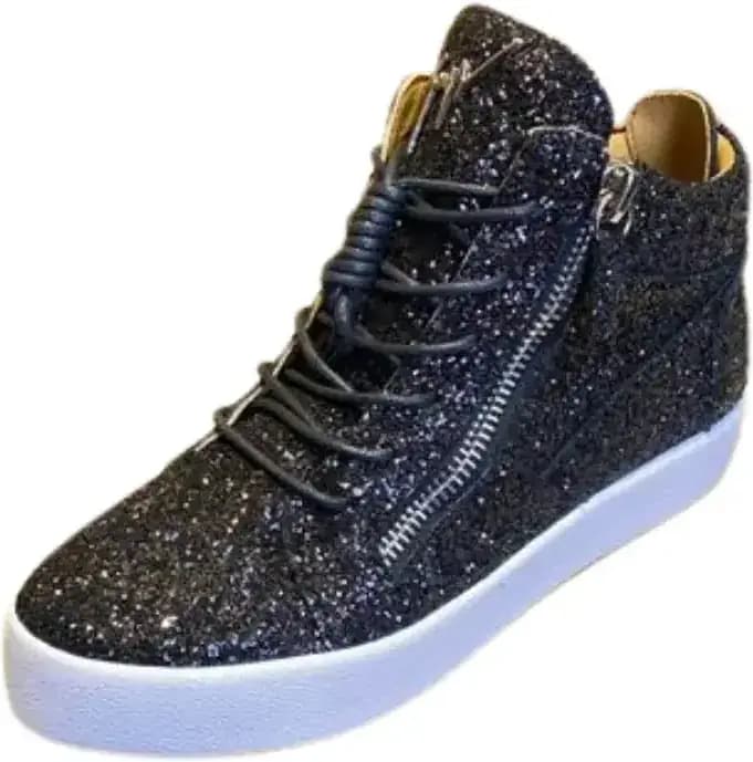 Giuseppe Zanotti Frankie Sneakers Glitter — Black Leather