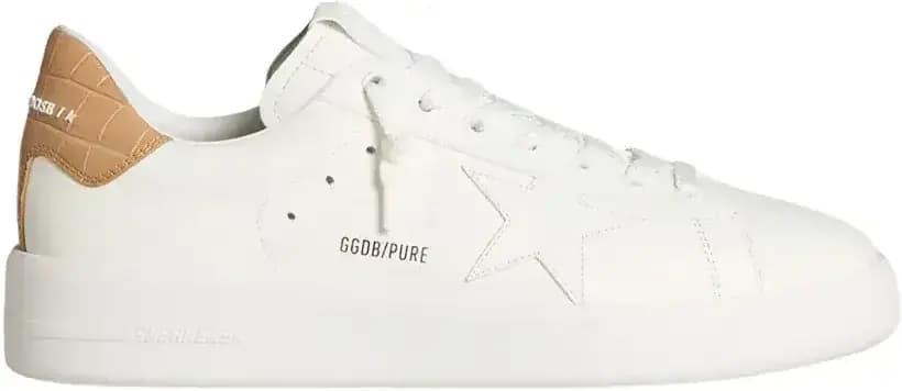 Golden Goose Purestar Leather Star Croc-Print Leather Heel Tab