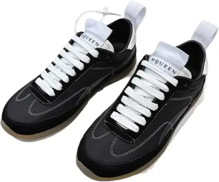 Alexander McQueen Ec1 — Black Nylon Suede Sneakers