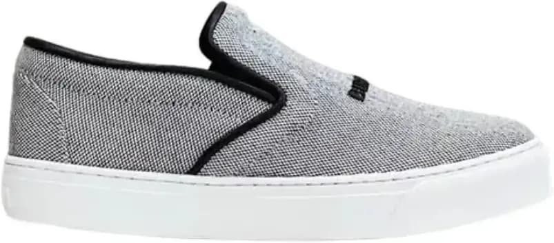 Burberry Canvas Leather Slip-On Sneakers — Grey