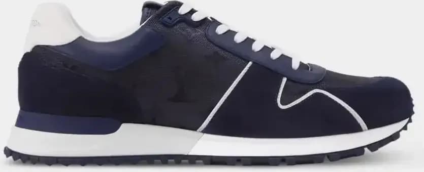Louis Vuitton LV Run Away Sneaker Suede Calf Leather Monogram Jacquard — Blue