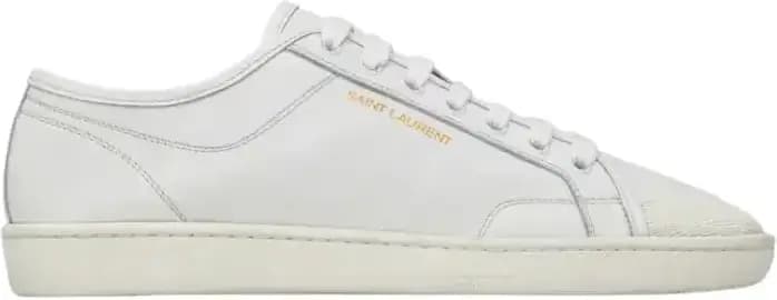 Saint Laurent Ysl Gym Sneakers Smooth Leather Optic — White