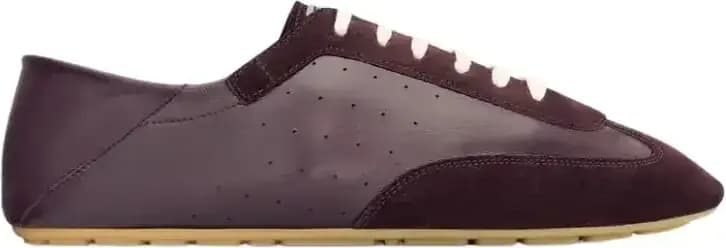 Saint Laurent Ysl Lewis Sneakers Leather Suede Vintage — Bordeaux