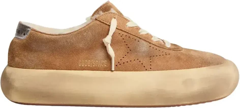 Golden Goose Space-Star Tobacco-Colored Suede Shearling Lining
